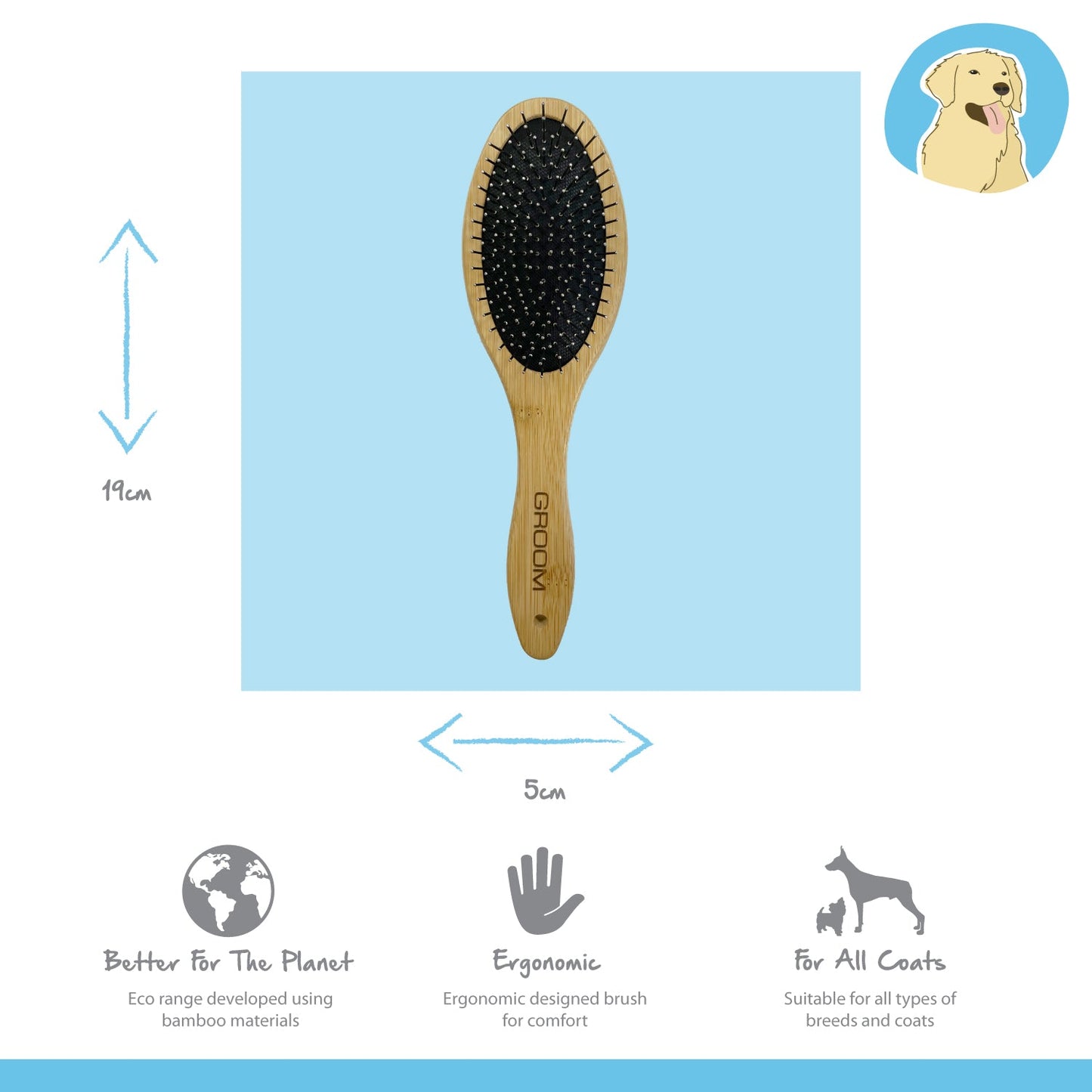 Dog Bamboo Pin Brush