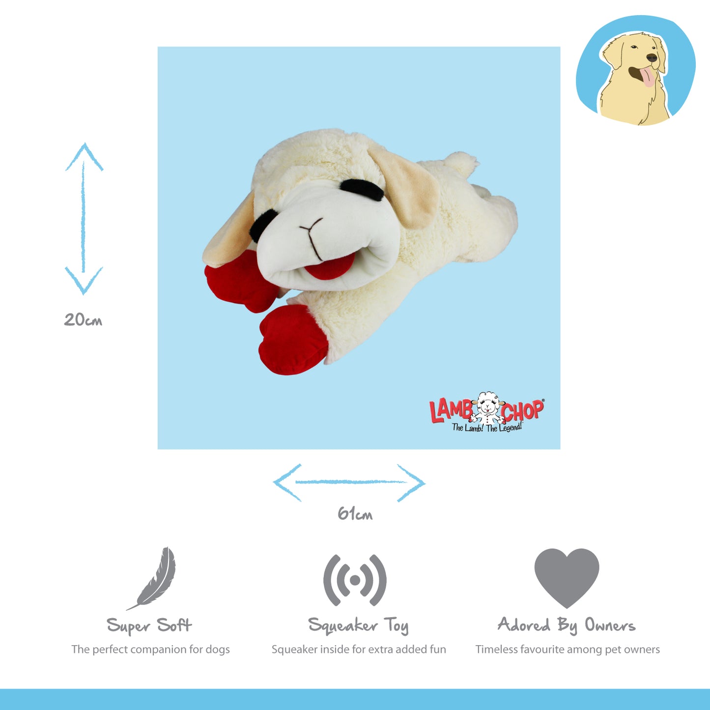 Lamb Chop Soft Dog Toy